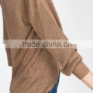 V Neck Thin Sweater for Women V Front and Back Knitwear Acrylic Sweater thumbnail-4
