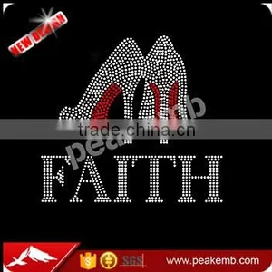 Faith Heel Stiletto Religious Hotfixed Rhinestone Transfer thumbnail-1
