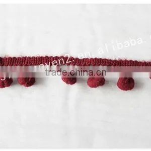 Hot Sales Cute 2cm Width Polyetser Indian Pom Pom Trims for Garment/bags thumbnail-2
