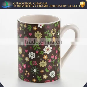 Flower Decal Ceramic Tumbler Mug Made in China thumbnail-1