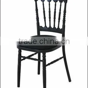 Stackable Black Banquet Napoleon Chair thumbnail-1