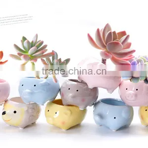 Cartoon Succulent Flowerpot Ornaments Small Ceramic Animal Planters thumbnail-2