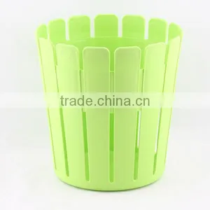 Plastic Wood Line Basket Trash Can Dustbin Trash Bin thumbnail-3