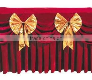 Hot Sale Cakes Made of High-grade Hotel Table Skirt With Bowknot thumbnail-2