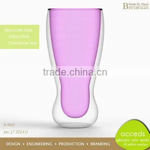 Unique Shaped Pink Color Drinking Glass thumbnail-6