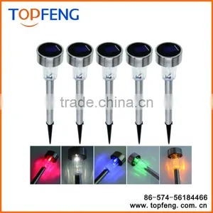 Solar Garden Light Solar Power Path Lights LED Garden Stake Light Lawn Stainless Steel Spot Lamp for Outdoor Set of 10 thumbnail-1