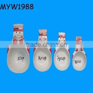 Snowman Xmas Pottery Custom Ceramic Measuring Cups thumbnail-1