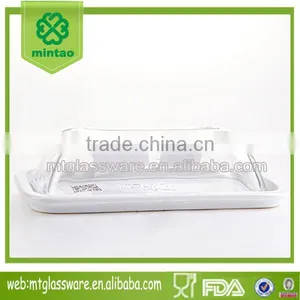 Glass Cover and Ceramic Butter Serving Tray Set thumbnail-1