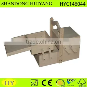 2016 Customized Cheap Unfinished Folding Wooden Sewing Box for Sale thumbnail-1