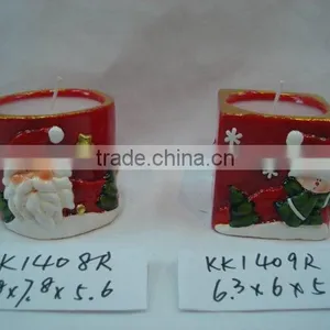 Ceramic Snowman Xmas Candle Pot thumbnail-1