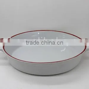 Set of Two Ceramic Oval Bakewares With Handles thumbnail-1