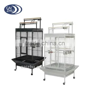 Metal Parrot Cage Bird Finch Cage Cockatiel Parakeet Ladder White/Black Iron House thumbnail-1