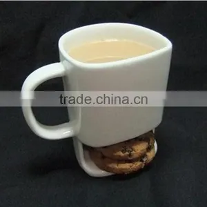 Easy Carry Ceramic Biscuit Cookie Holder Mug, Solid Color Glazed Promotional Gifts Mug thumbnail-5