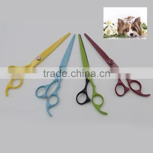 2 Colors Coating Pet Grooming SHEARS Curved or Straight Blades for DOG CAT Hair CUTTING thumbnail-2