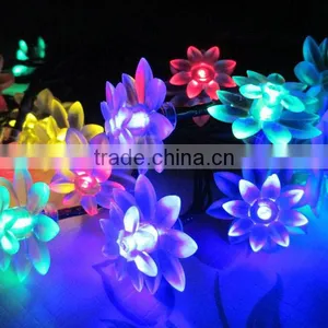 2016 New Hot Sale 20 LED Lotus Flower Solar Power String Light for Outdoor Christmas Party Festival thumbnail-1