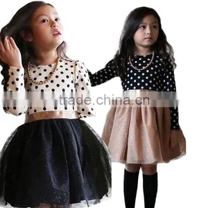 2016 Long-sleeve Frock Baby Girls Dress for Children Kids Toddler Princess Casual Clothing Dresses for Girl Wear Party Clothes thumbnail-1