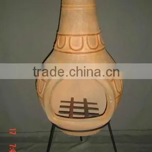 Clay Chimney With Metal Stand, Fire Shelf and Lid thumbnail-1