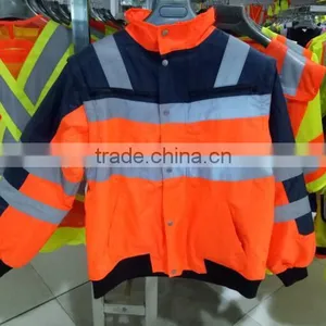 en Iso 20471 High Visibility Reflective Orange Navy Safety Vest thumbnail-1