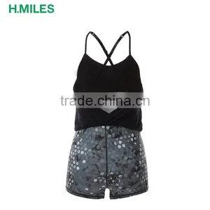Custom Tank Tops and Short Pants Women Fitness Wear Short Yoga Jumpsuit thumbnail-2