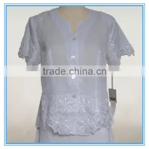 Womens 2 Pcs Embroidery Formal Skirt Suit for Spring and Summer thumbnail-2