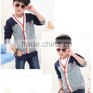 2016 Children British Style Boy Fall Coat/ Thin Coat Autumn Cardigan Fashion Jacket With Embroidered thumbnail-4