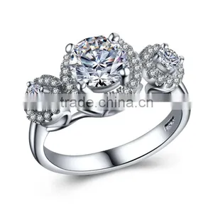 Yiwu Cheap Wholesale Engagement Ring 925 Sterling Silver Zircon for Women thumbnail-1