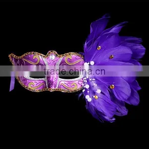 Indian Style Feather Masquerade Mask Carnival Party Ball Eye Mask Cock Feather Mask thumbnail-2