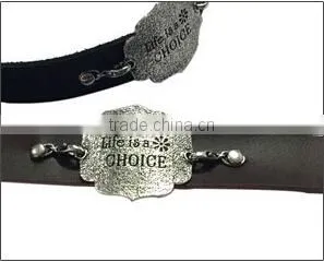 Fashion Words Tag Bracelets,genuine Leather Punk Bracelets,vintage Bracelets Bangle thumbnail-5