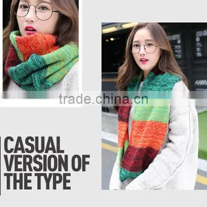 2017 New Year Spring Cute Young Girl Neckchief Knitted Printing Colorful Students Girl Pullover thumbnail-5