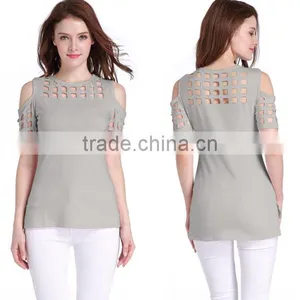 Sexy Women Dry Fit Plain T-shirts Directly From Factory V-neck Blank T-shirts thumbnail-6