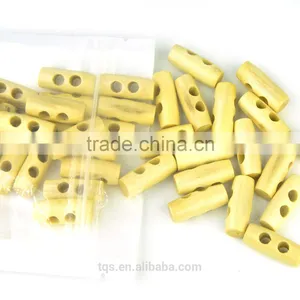 50Pcs/bag 25mm Custom Natural Wood Toggle Horn Buttons For Coat thumbnail-2