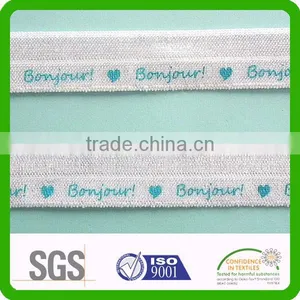Good Color Fastness and Definition Silk Screen Print Elastic Binding Tape thumbnail-1