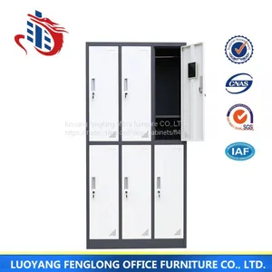 Chinese Furniture KD 6 Door Storage Wardrobe Color Metal Used School Lockers thumbnail-2