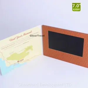 Fashional Folder Paper Card 7 Inch LCD Screen Card / Video Greeting Card / Video Brochure/video Book thumbnail-4