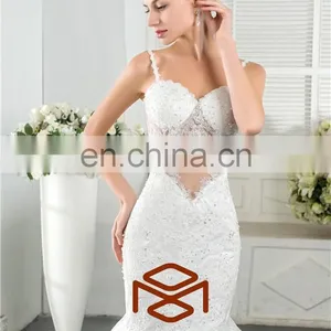 HMY-S159 Real Model Customized Sexy Jerset Knit Back See Through Corset Lace Bodice Mermaid Wedding Dress 2015 thumbnail-4
