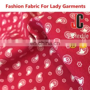 JC-M31242 Rayon Stretch Knit Bengaline Fabric Printed Border Design Fabric 100% Rayon Stretch thumbnail-1