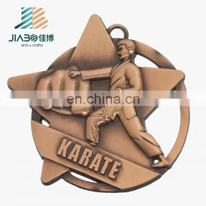 Engraved Custom Metal Antique Color Award Medals Taekwondo thumbnail-1