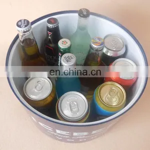 Double Wall Plastic Beer Ice Bucket Cooler With Ronud Cover thumbnail-5