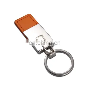 2017 Promotional Cheap Metal and Leather Keychain thumbnail-2