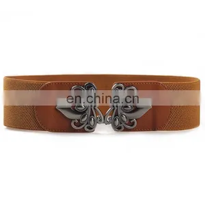 Womens Vintage Waist Belt Wide Elastic Stretch Retro Belt 6 Colors Options thumbnail-1