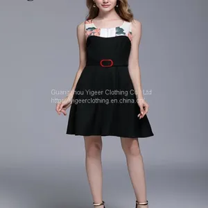 Black Sleeveless Midi Dress With Waist Band thumbnail-4