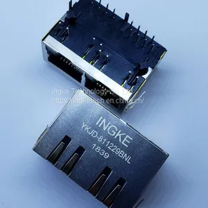 YKJD-811229BNL 7499021125 Двухпортовый 100 Base-T RJ45-разъем с магнитной схемой thumbnail-1