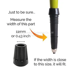 Rubber Tip for Walking Stick Trekking Poles - Replacement Pole Tip Protectors Fits Most Standard Hiking Poles thumbnail-2