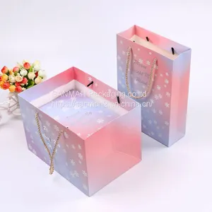 Custom Pink Paper Packaging Bag With Logo thumbnail-1