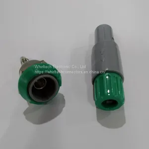 Plastic 0 Degree Plug and Socket for Pneumatic With Green Nut thumbnail-1