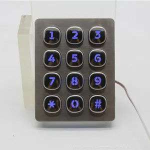 3x4 Numeric Metal Keypad With Mirror Plate Button for Vending Machine thumbnail-1