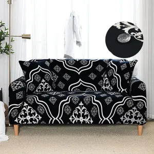 Water Repellent Printed Sofa Cover Stretch Couch Cover Sofa Slipcover for Couches and Loveseat Black thumbnail-1