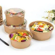 Kraft Bowl Supplier Soup Containers Food Tableware Disposable Paper Soup Packaging With Clear Lid Biodegradable Paper Salad Container thumbnail-1
