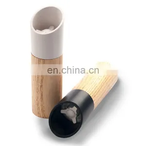 Factory Supply High Quality Commercial Small Ceramic Black Wood Salt Pepper Grinder thumbnail-4