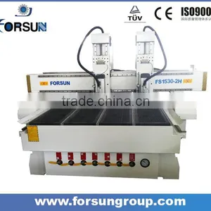 Wood Plane Machinery With Double Heads /Two Heads Wood Engraving Cnc Router FS1530A-2H thumbnail-3